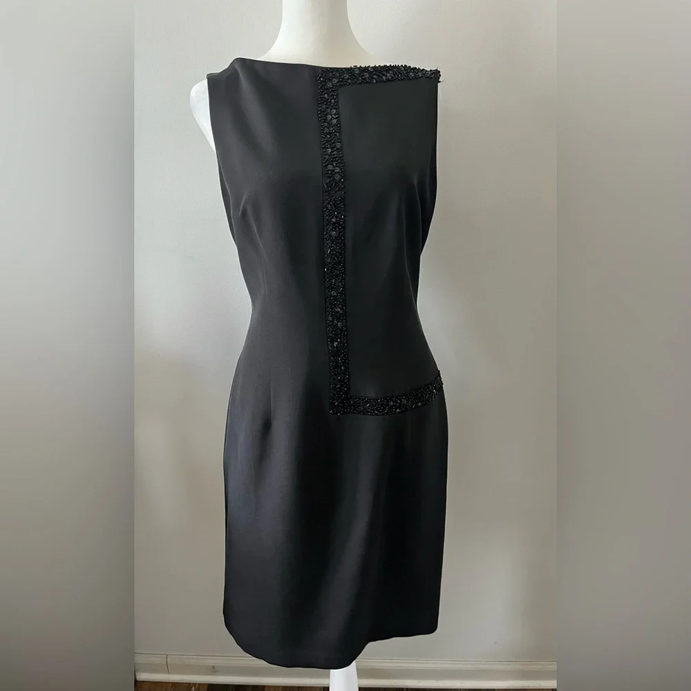 David Meister Black Sheath Cocktail Dress - Picture 2 of 4